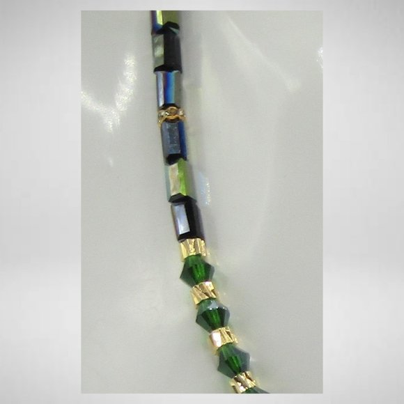 GREEN RHINESTONE TASSEL Beaded Jewelry Set - Picture 3 of 5